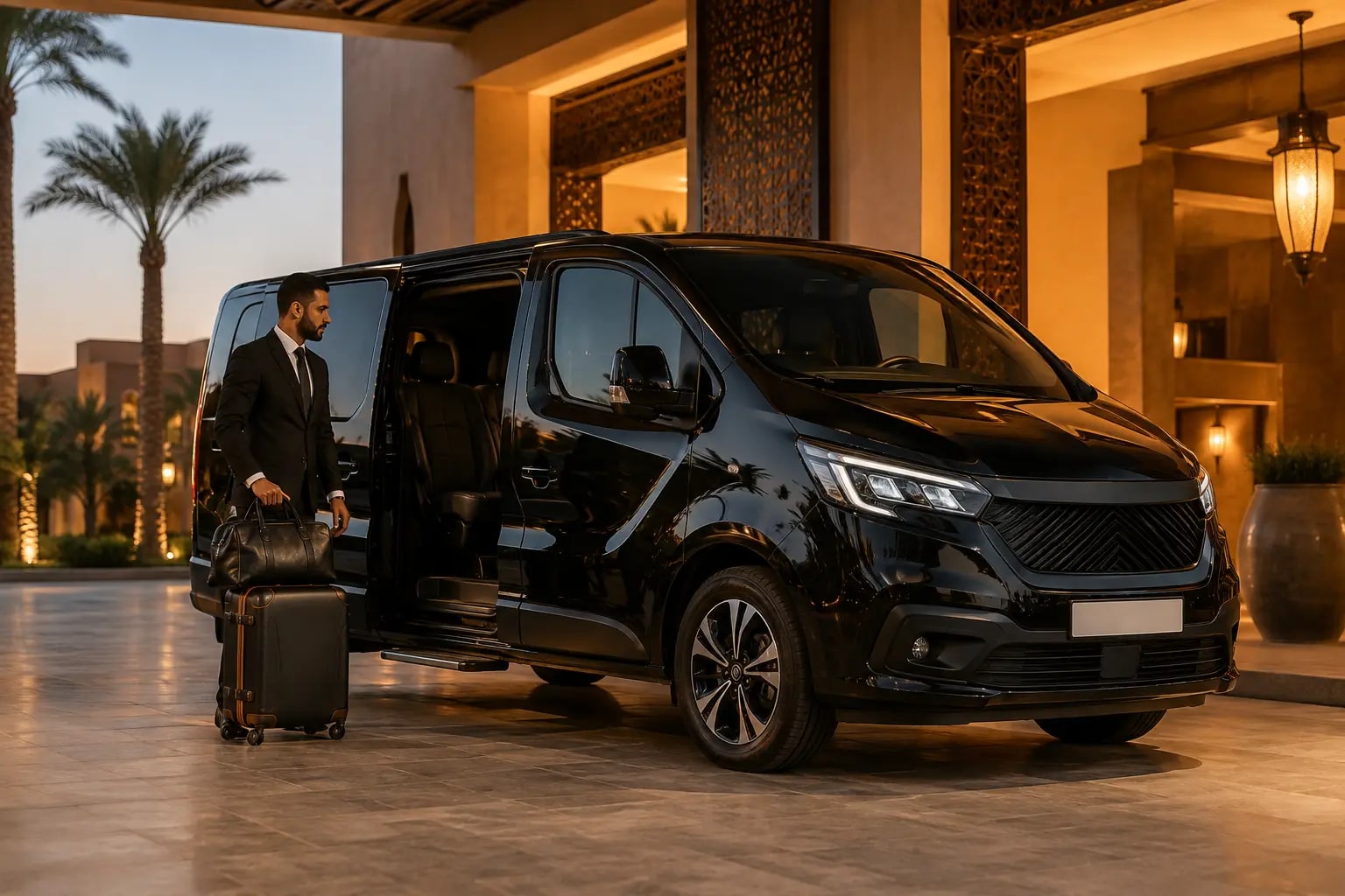 Chauffeur MarocRide au volant du Renault Trafic