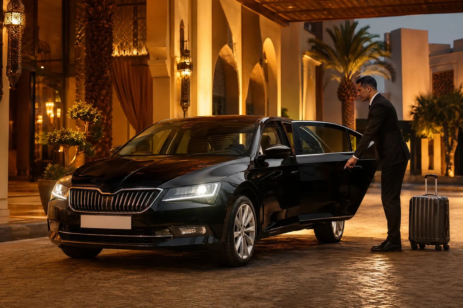 Chauffeur MarocRide avec le Skoda Superb